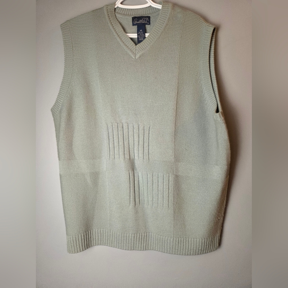 Vintage Arnold Palmer Men's Cream Sweater Vest Sears 80's 90's